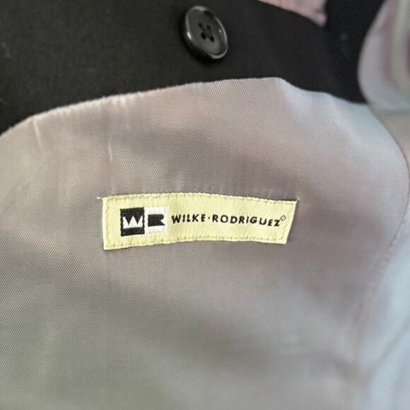 Wilke Rodriguez 38R Black Stretch Wool Mens Blazer Suit Jacket Sport Coat - Picture 2 of 6